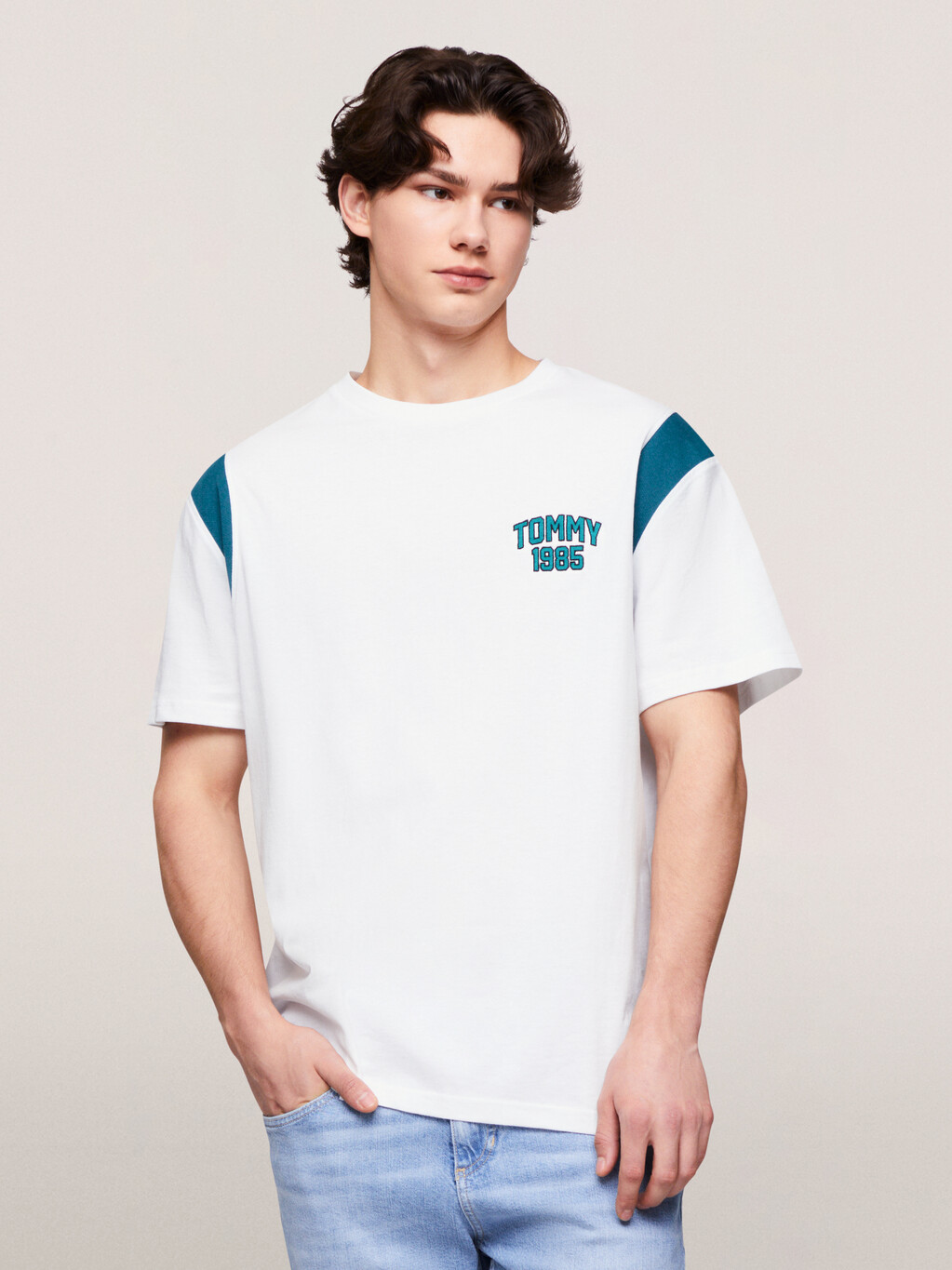 Tommy 1985 Varsity T-Shirt, White, hi-res