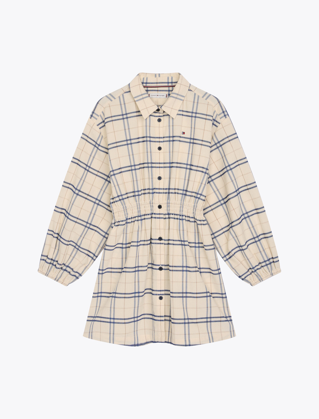 燈芯絨格紋襯衫連身裙, Classic Beige Check, hi-res