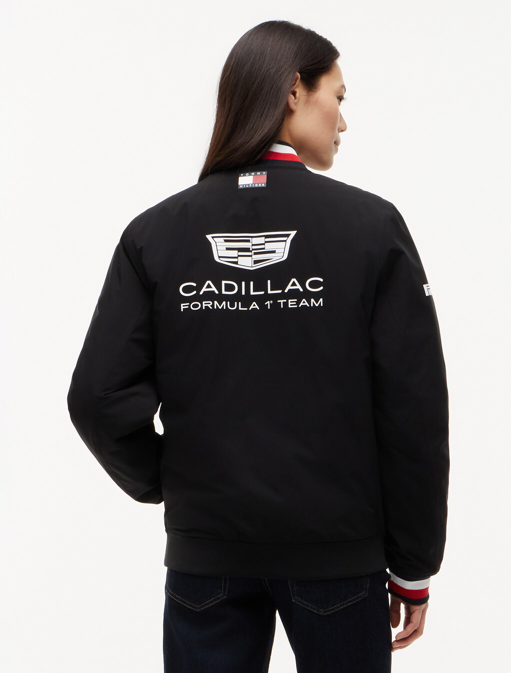 TH x Cadillac Formula 1&reg; 車隊復刻版棒球外套, Black, hi-res