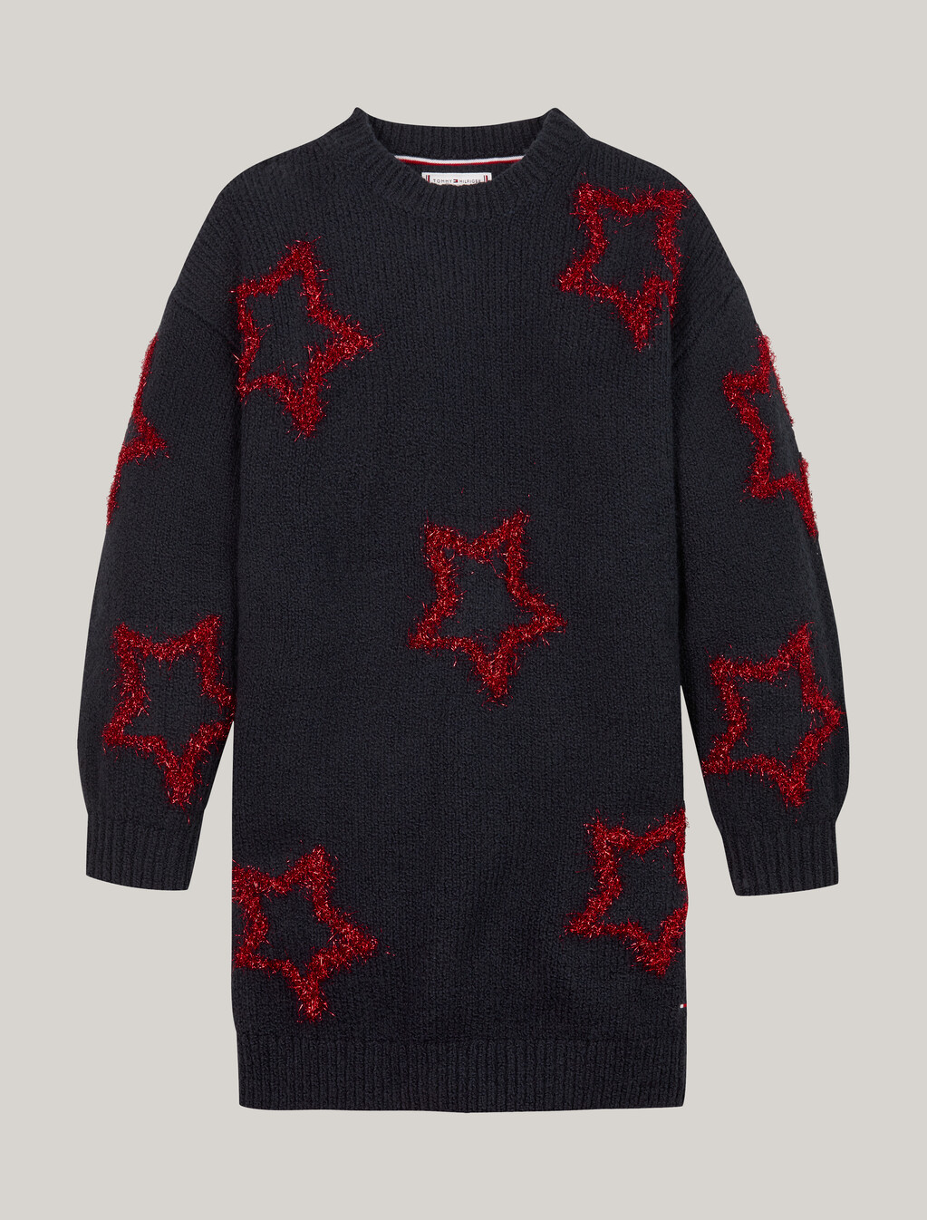 Metallic Star Relaxed Jumper Dress, Desert Sky Stars, hi-res