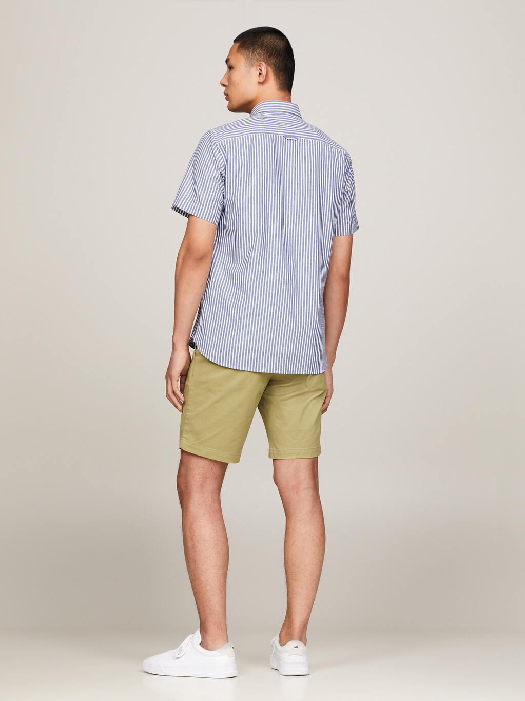 Stripe Regular Fit Short Sleeve Shirt, Anchor Blue / Optic White, hi-res