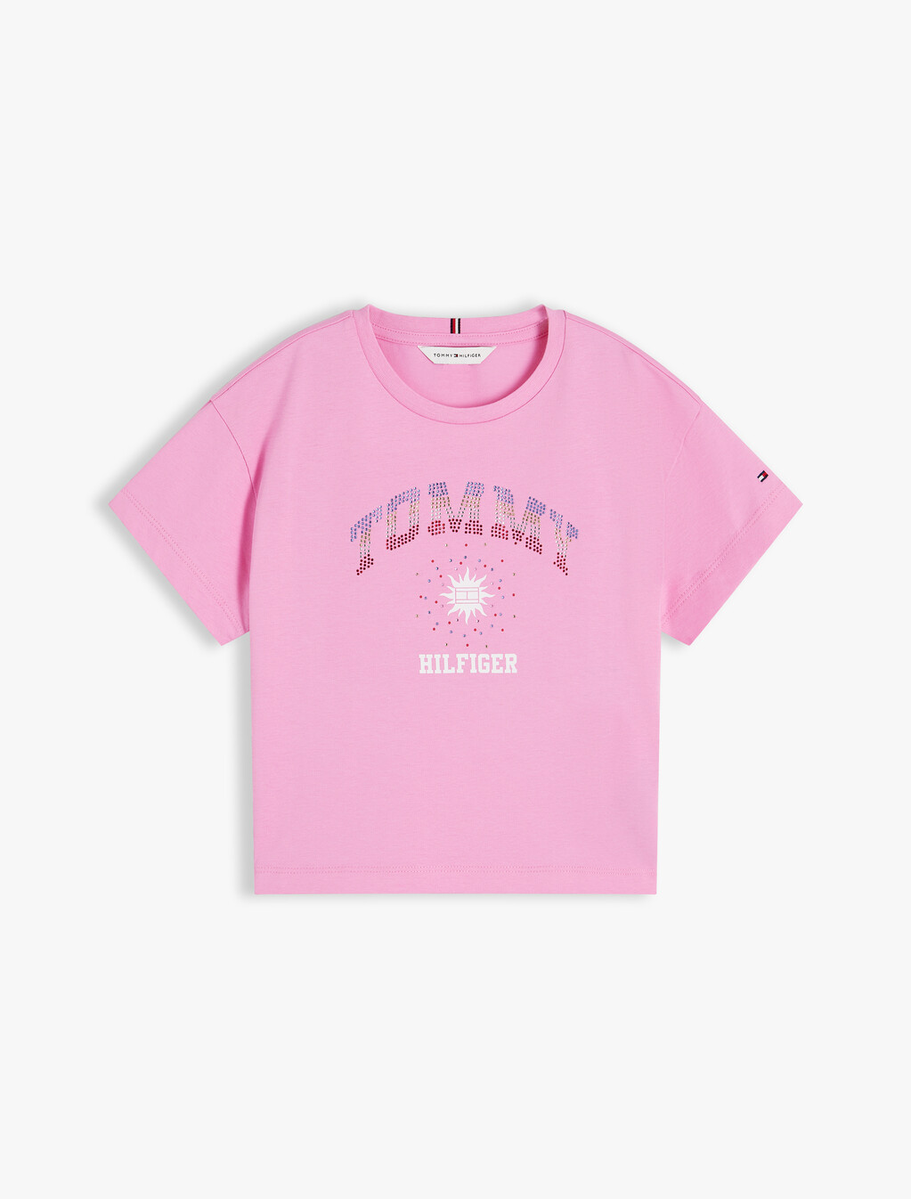 Rhinestone Logo Relaxed T-Shirt, Pink Daisy, hi-res