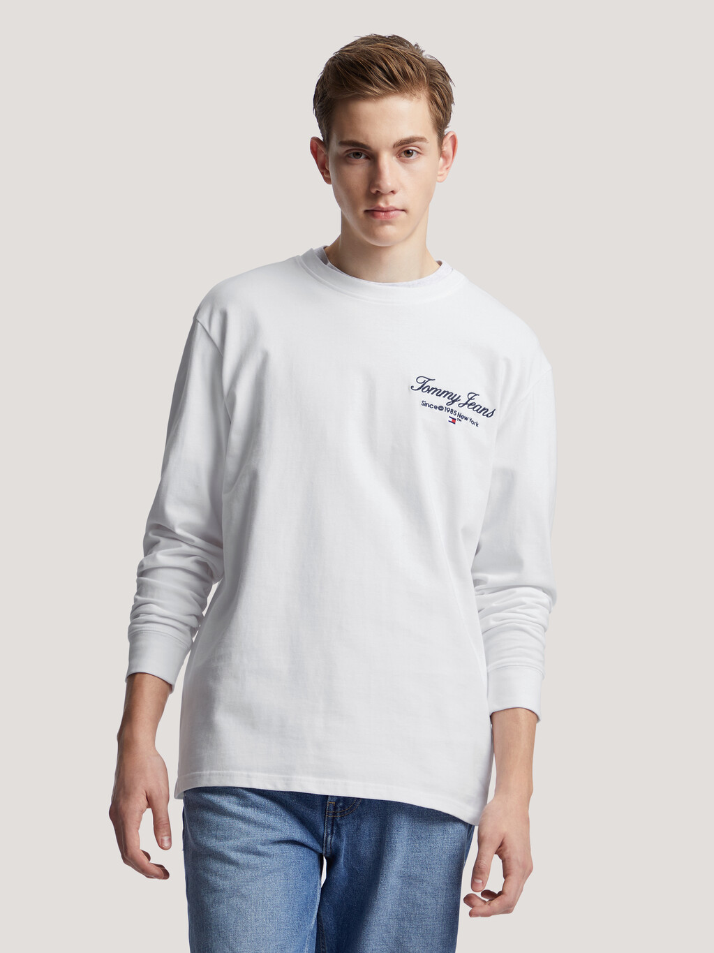 Classic Logo Regular Fit Sweatshirt, White, hi-res
