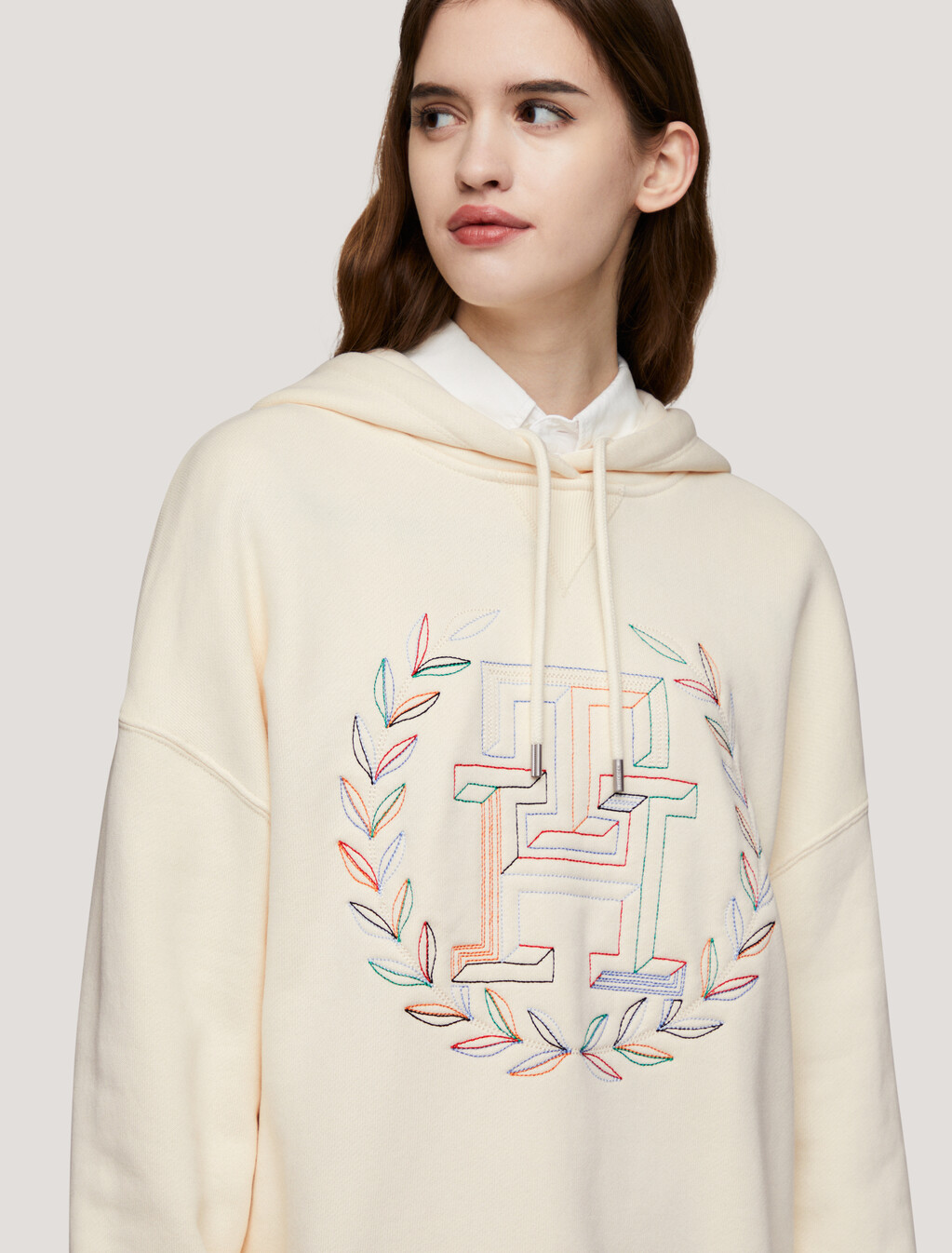 Crest Monogram Embroidery Hoodie, Calico, hi-res