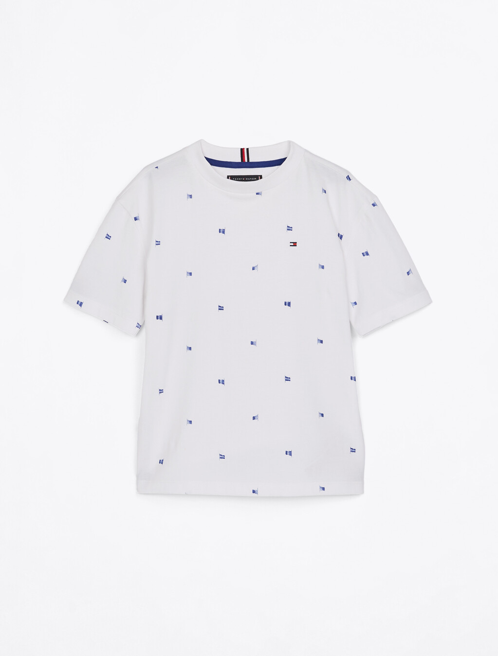 Flag Print T-Shirt, White Allover, hi-res
