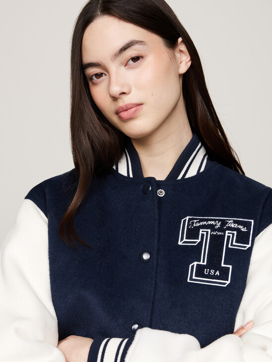 Tommy Prep Luxe Padded Letterman Jacket