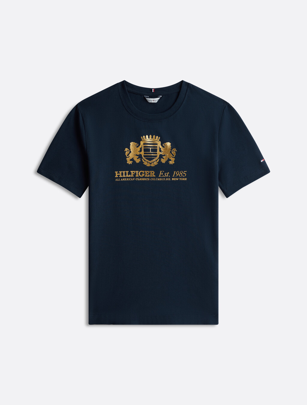 學院風修身 T 恤, Dark Night Navy, hi-res