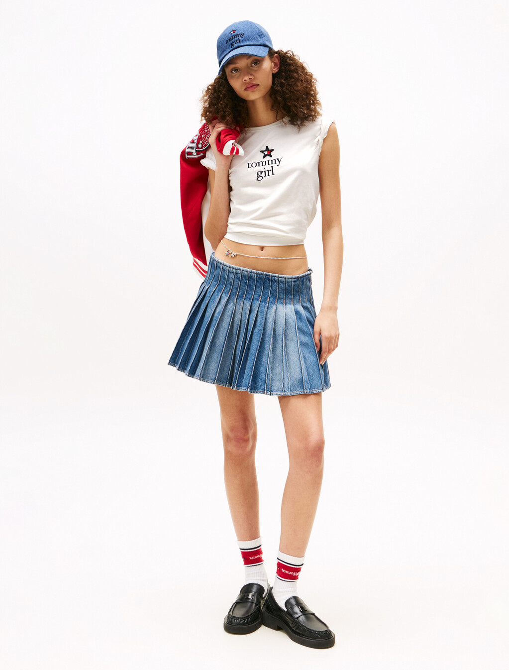 Tommy Girl 印花圖案標準版型 T 恤, Ecru, hi-res