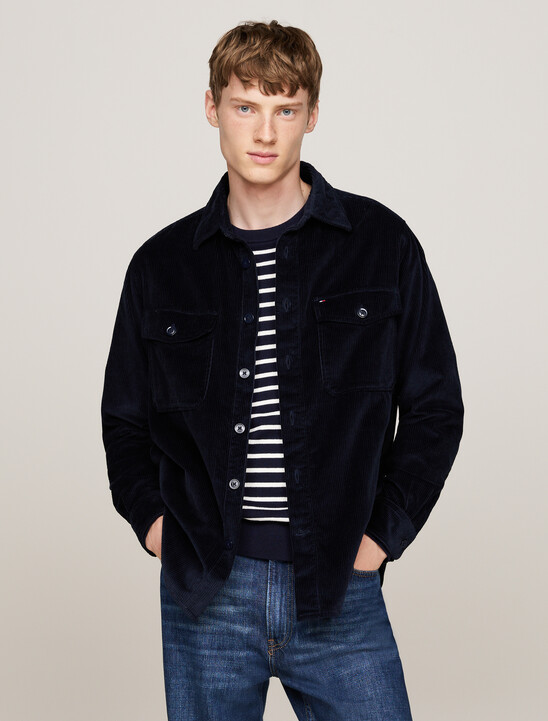 Embroidery Relaxed Corduroy Overshirt