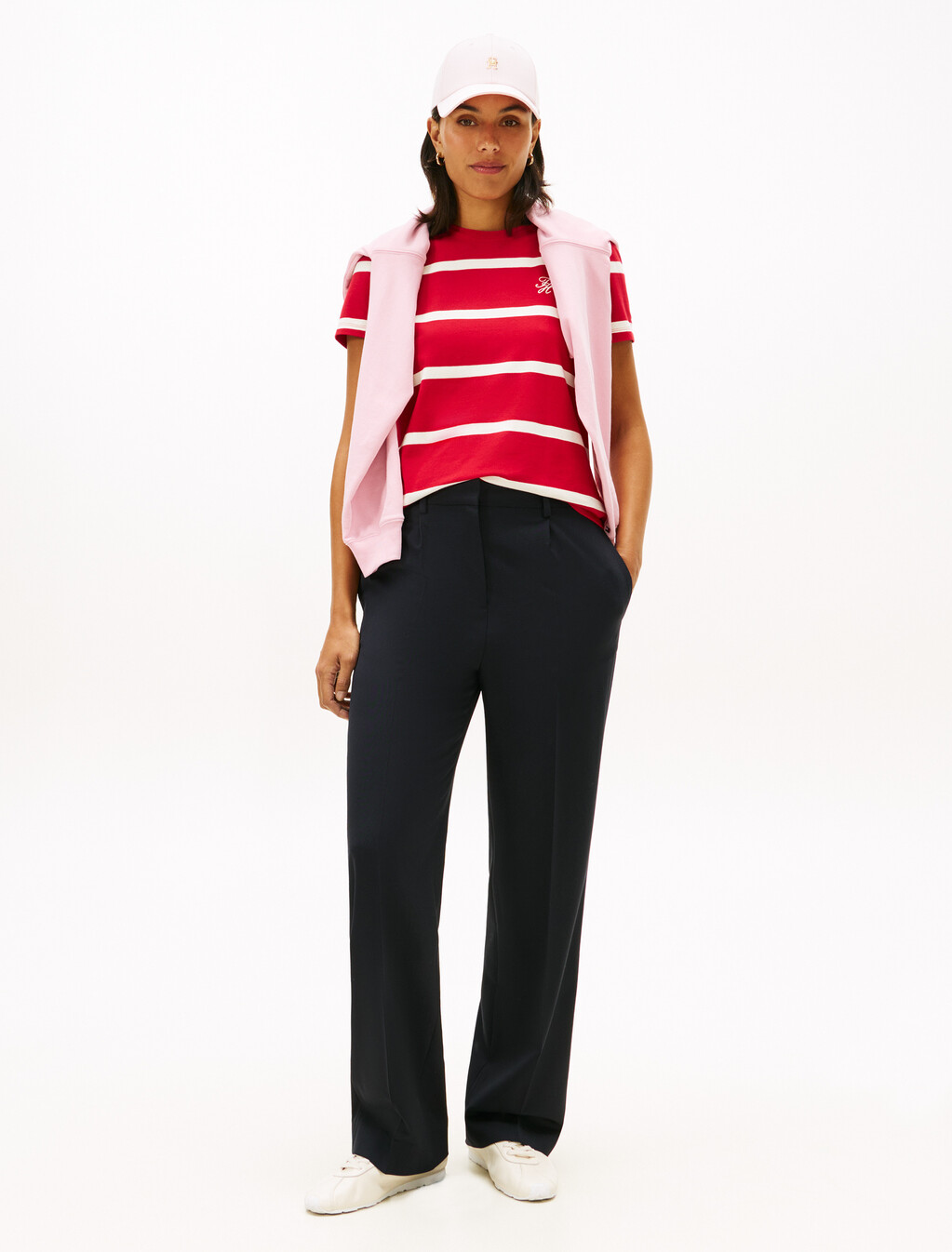 Logo Embroidery Jersey Crew Neck T-Shirt, Primary Red / Calico Stp, hi-res