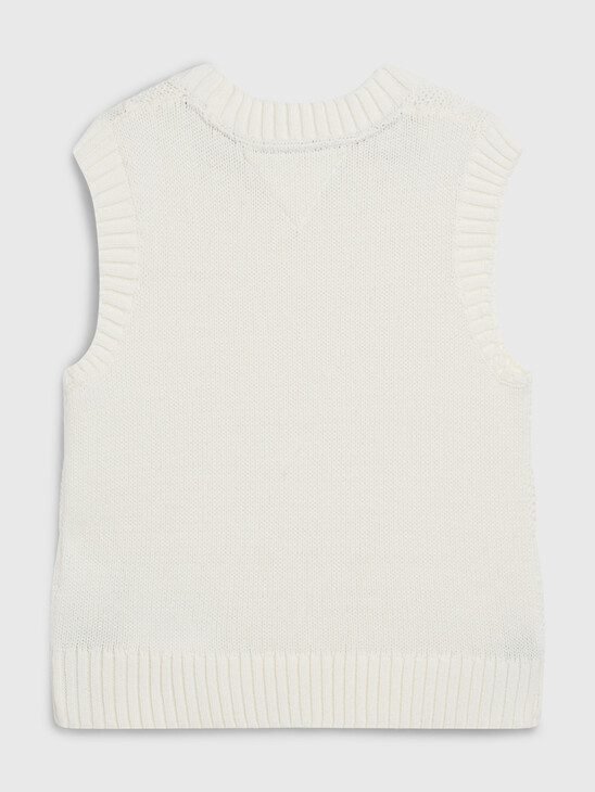 CHECKERBOARD CABLE KNIT VEST