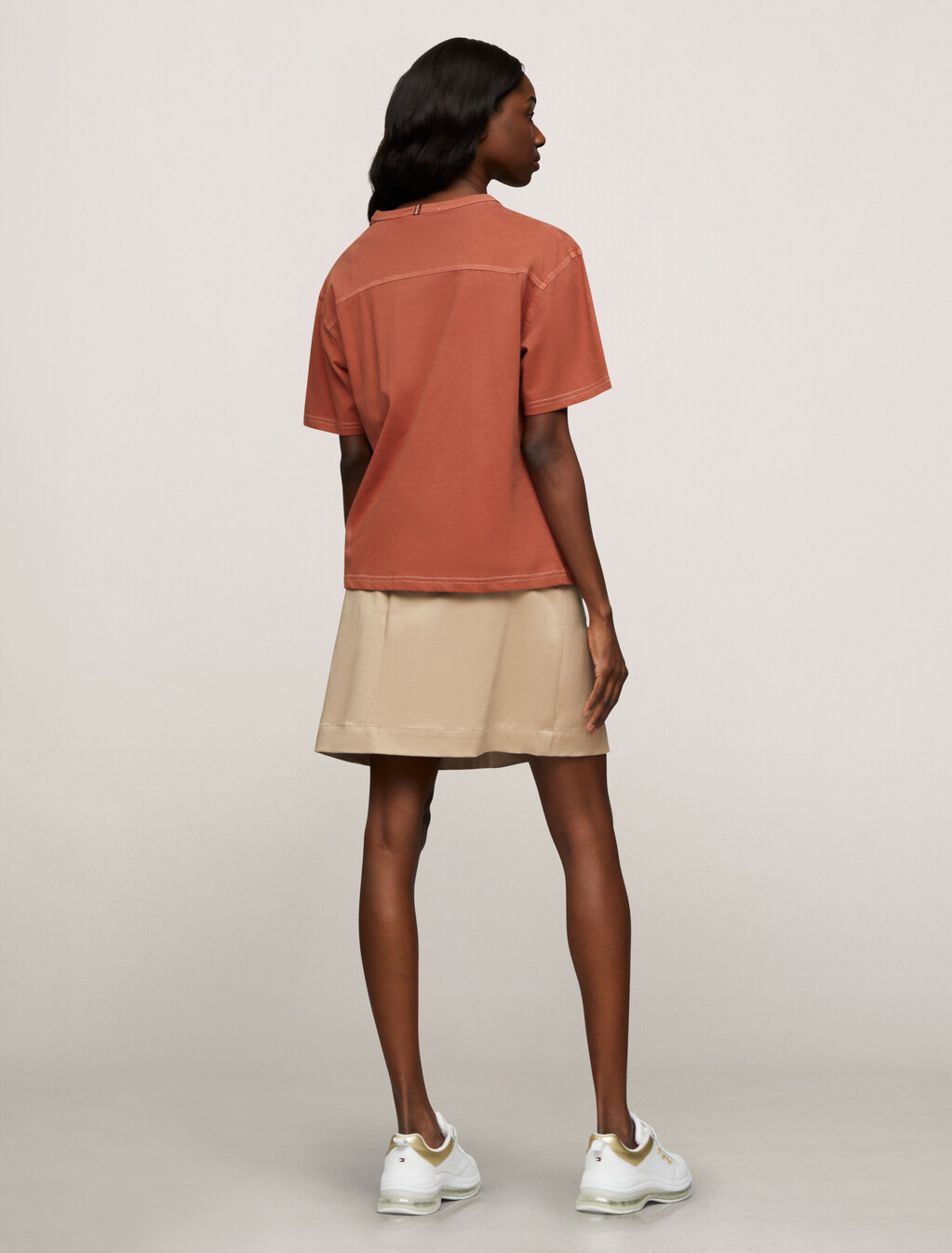 Top Stitch Logo Crewneck T-Shirt, Terra Red, hi-res