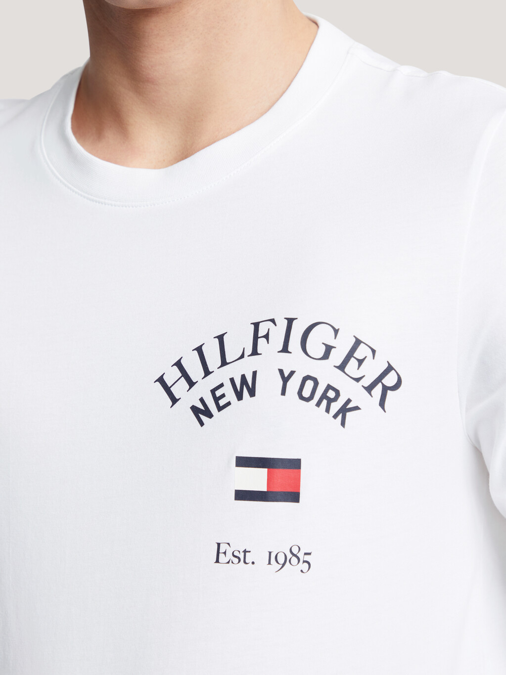 Established Signature Long Sleeve T-Shirt, White, hi-res