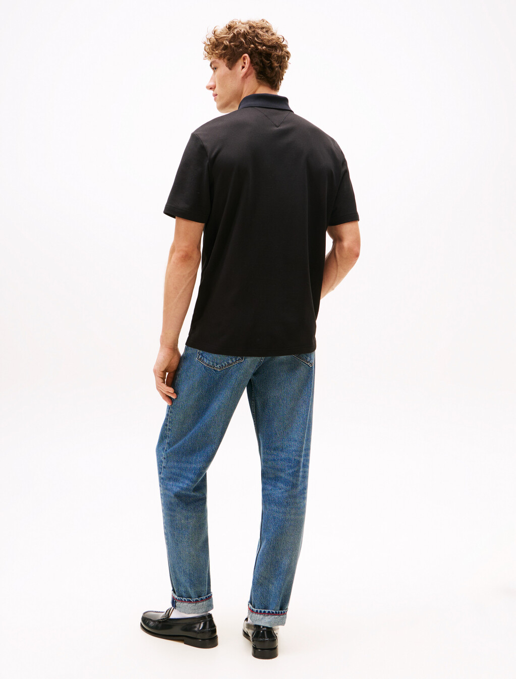 Tommy x U.S. Sail GP Team Pique Relaxed Fit Polo Shirt, Black, hi-res