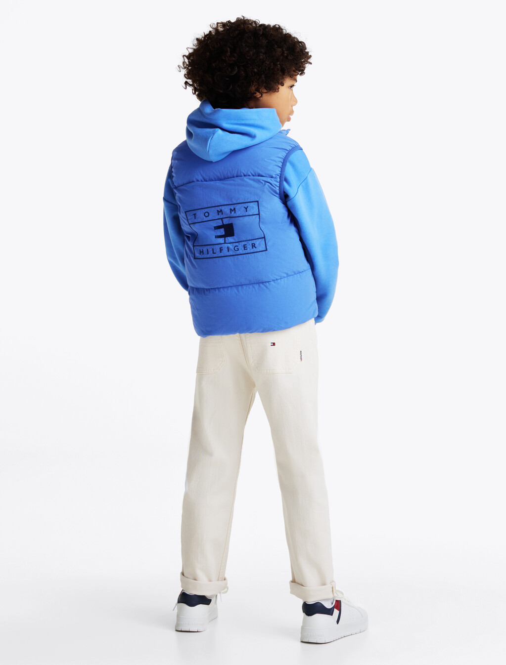 Back Logo Padded Vest, Wedge Blue, hi-res
