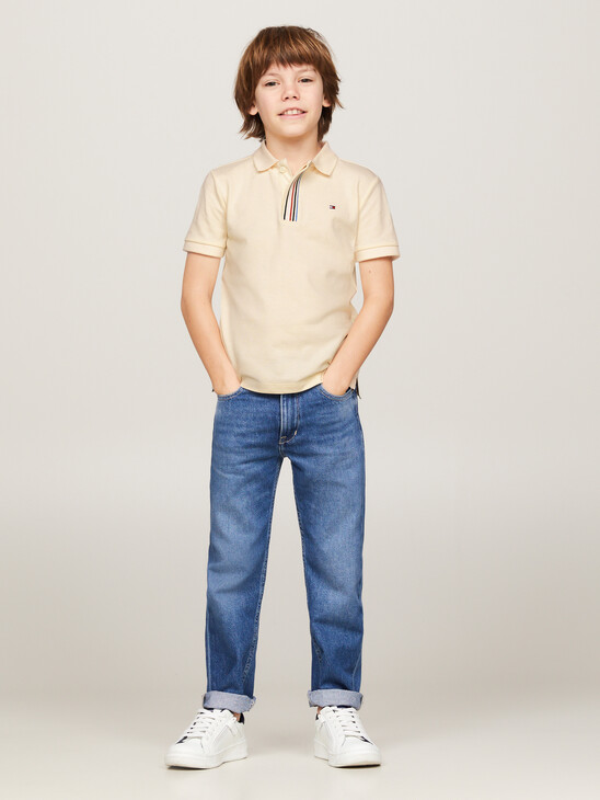 Global Stripe Concealed Placket Polo