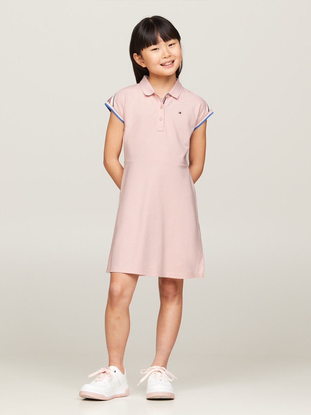 1985 Collection Short Sleeve Polo Dress, Whimsy Pink, hi-res