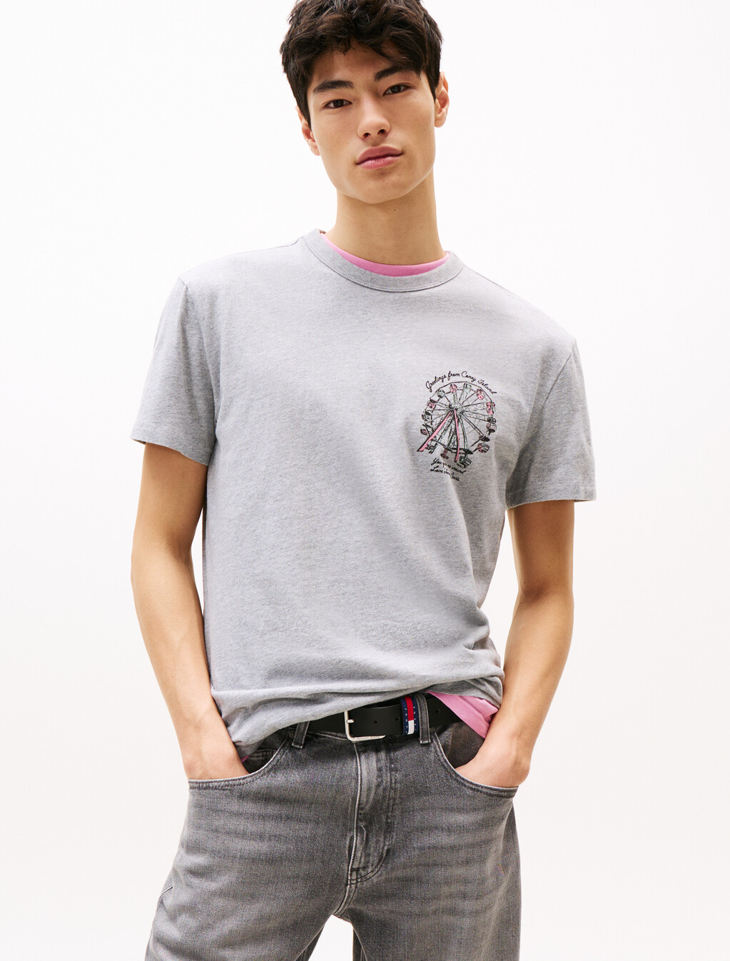 Novelty Fair Print T-Shirt, Grey Htr, hi-res