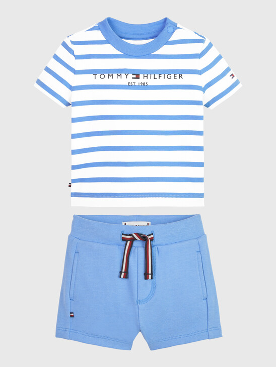 ESSENTIAL STRIPE T-SHIRT AND SHORTS SET