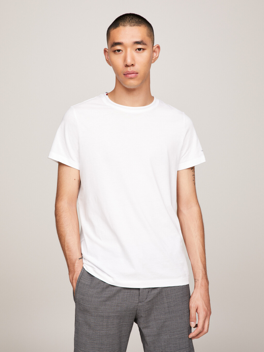 Logo Sleeve Slim Fit T-Shirt, White, hi-res