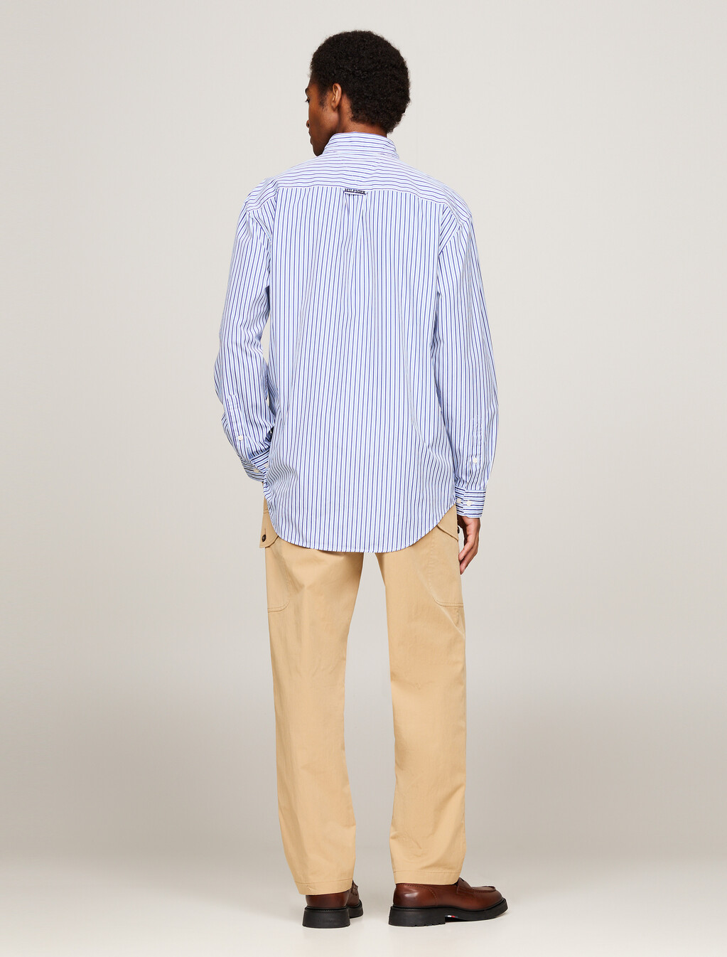 Two-Tone Stripe Regular Fit Shirt, Blue / White, hi-res