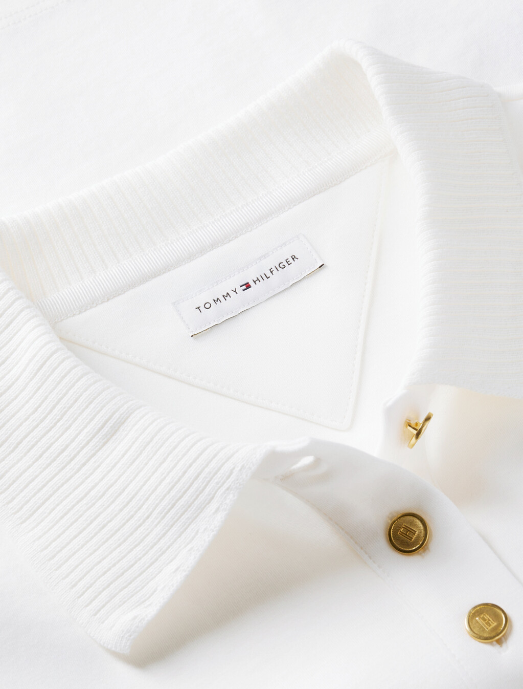 Slim Fit Gold-Tone Button Polo Shirt, Ecru, hi-res
