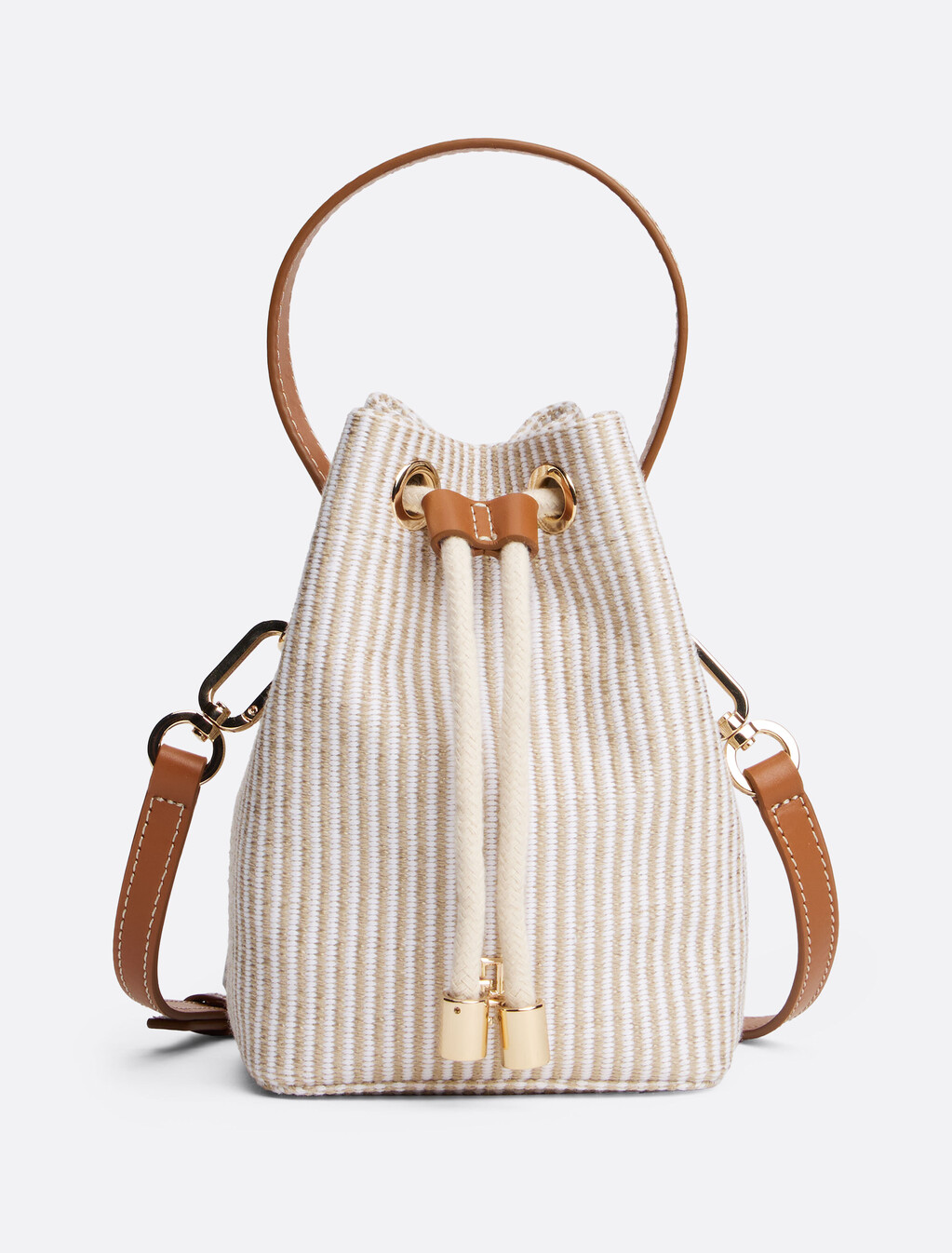 Crossbody Bucket Bag, Neutral Stripe, hi-res