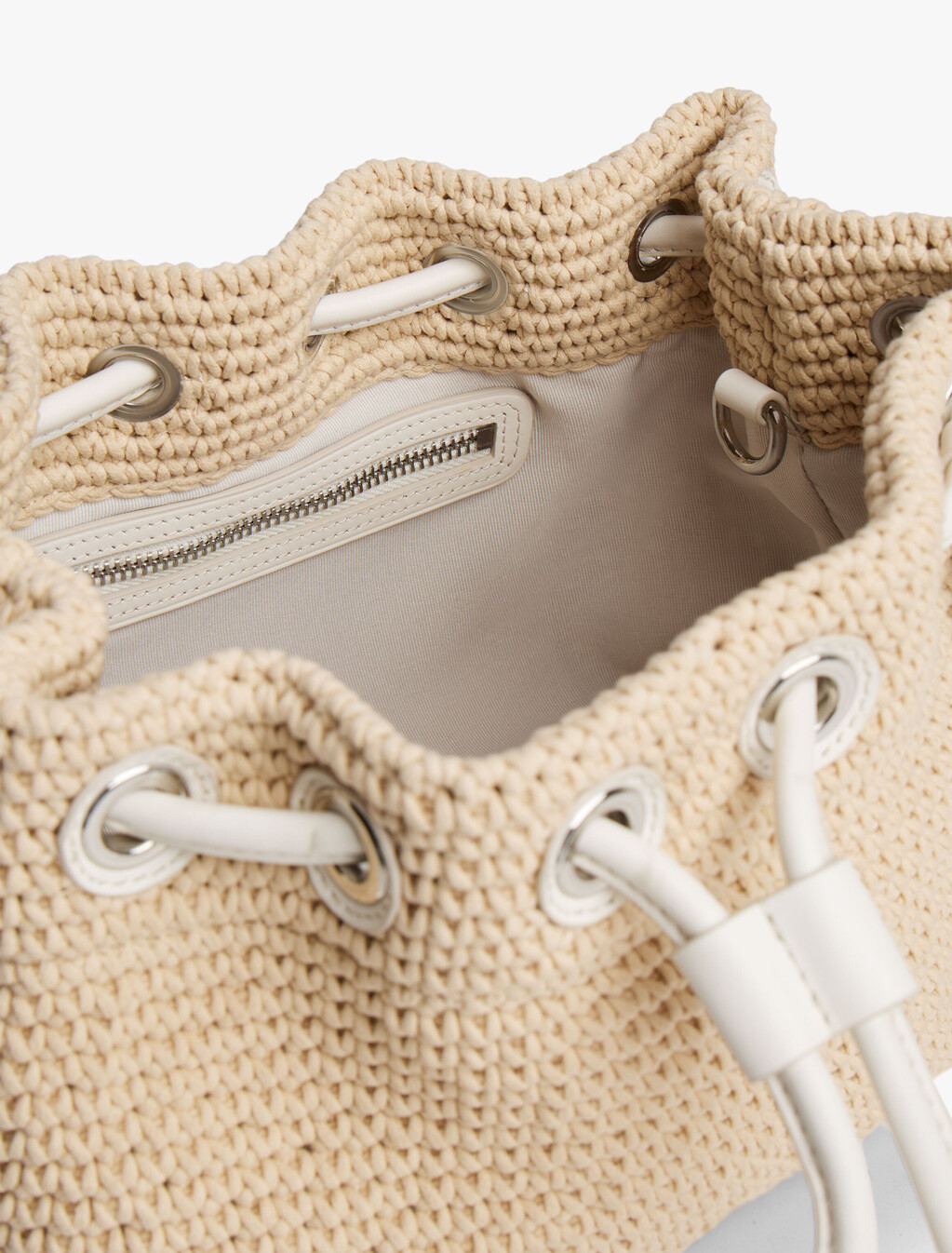 The Runway Collection Crochet Shoulder Bag, Ecru, hi-res