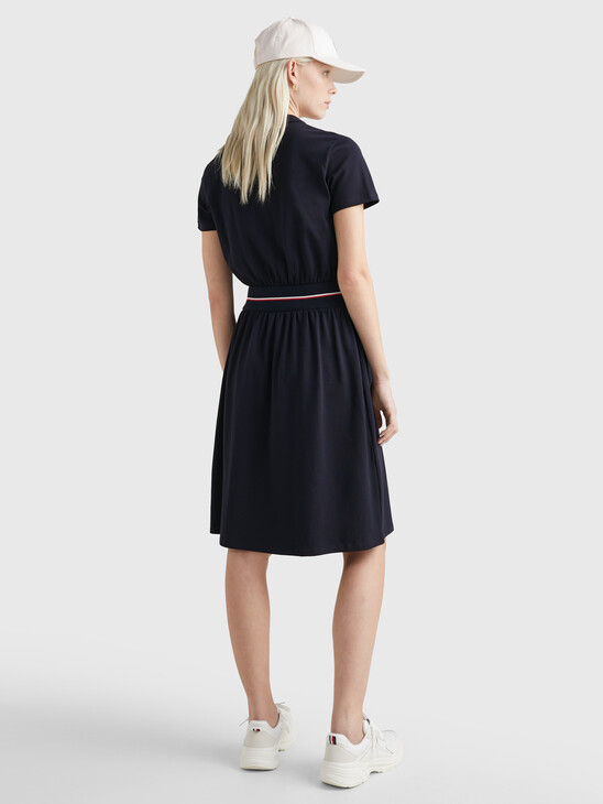 FIT AND FLARE POLO DRESS