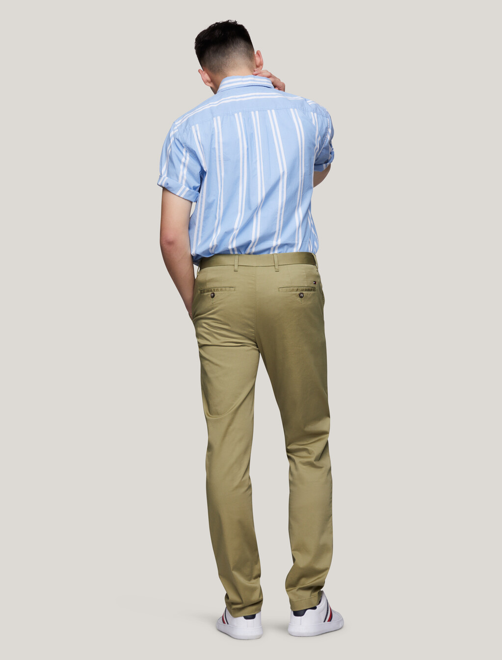 Denton Chino Straight Fit Stretch Pants, Faded Olive, hi-res