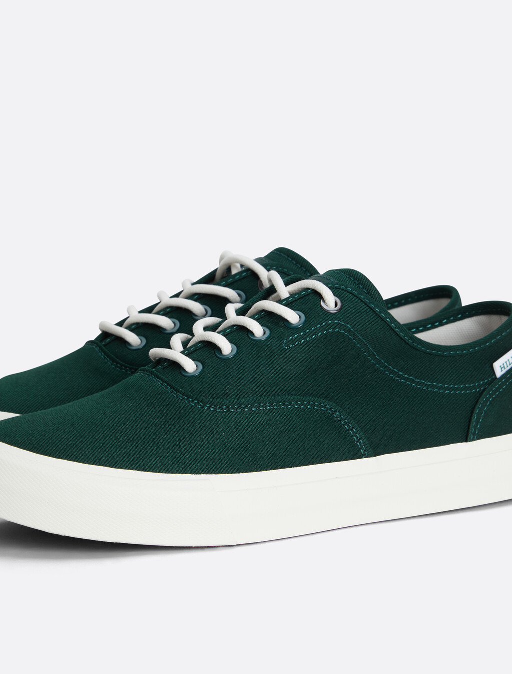 Canvas Embossed Logo Trainers, Hunter, hi-res