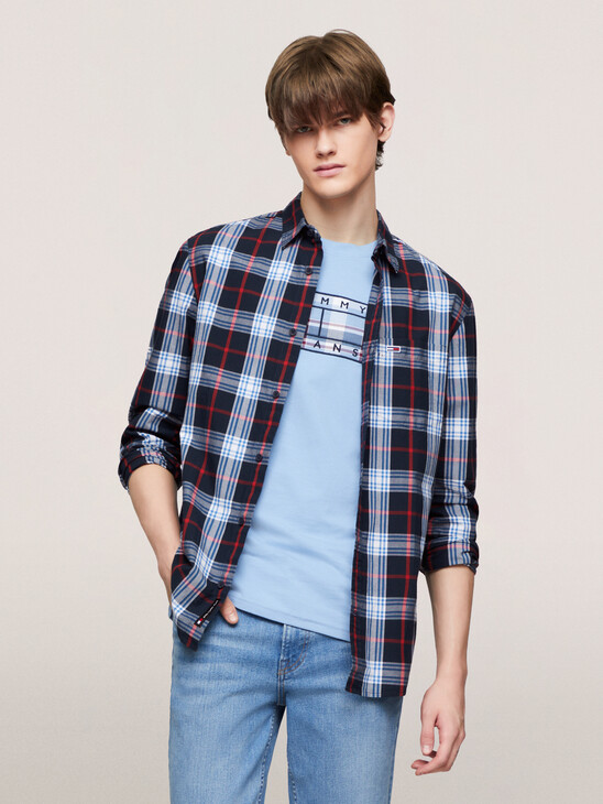 Regular Cotton Poplin Check Shirt