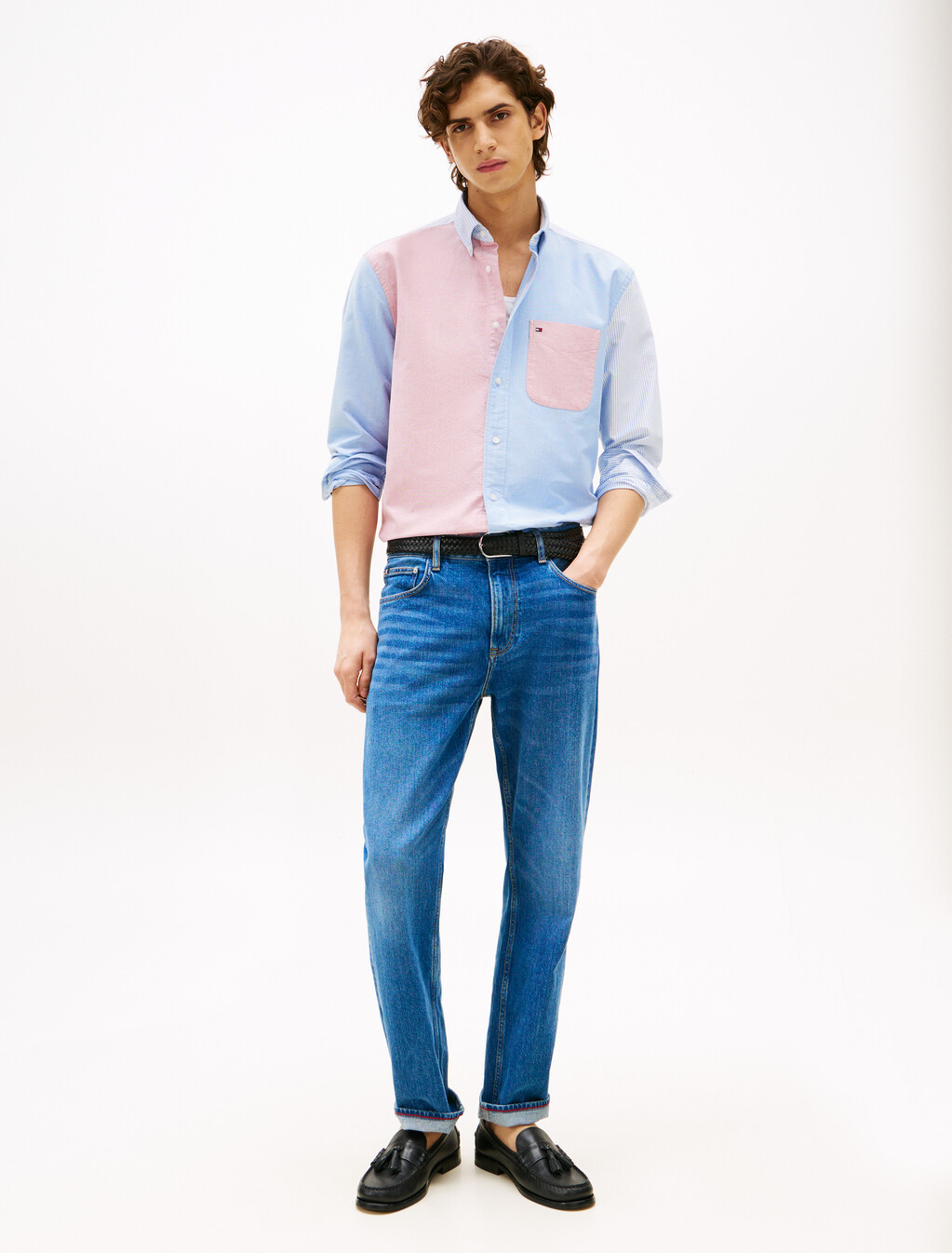 Americana Color Block Shirt, Shirt Blue / Multi, hi-res