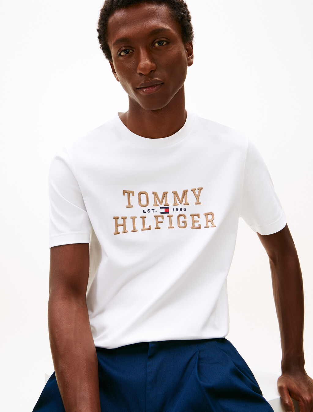 Icon 標誌刺繡短袖 T 恤, White, hi-res