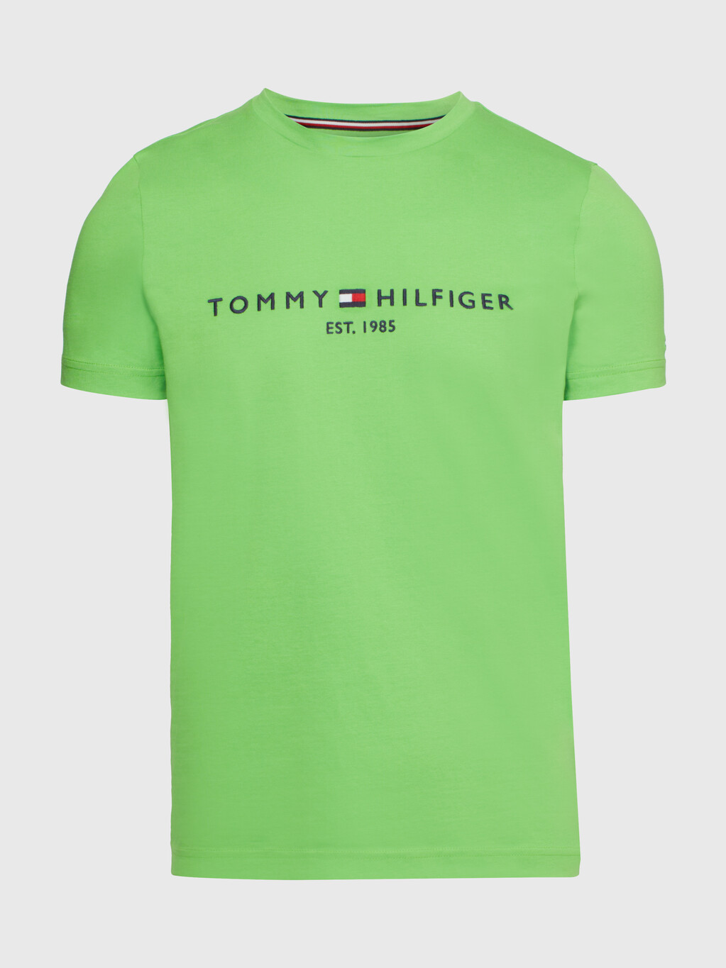 Organic Cotton Tommy Logo T-Shirt, Spring Lime, hi-res