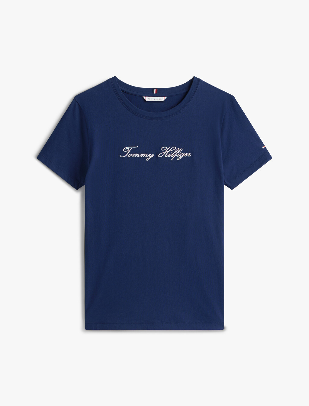 金銀絲手寫風標誌 T 恤, Dark Night Navy, hi-res