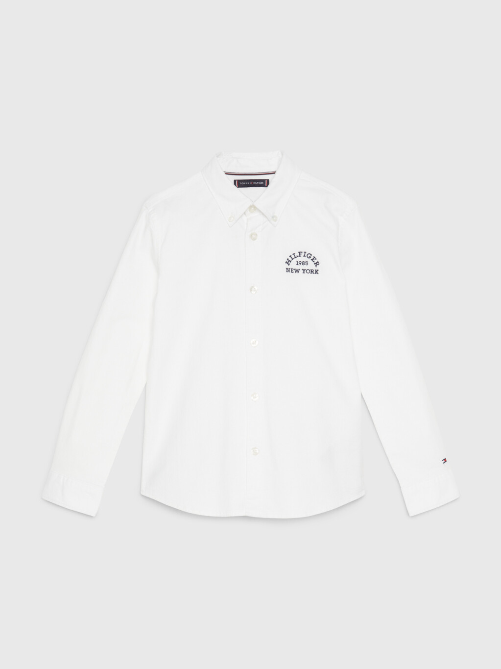 Varsity Logo Embroidery Oxford Shirt, White, hi-res