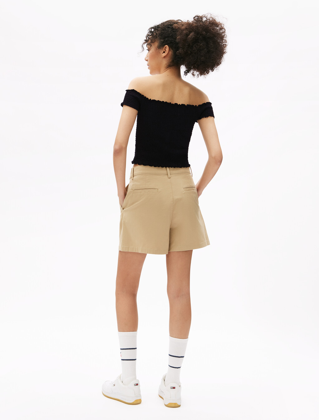 Cropped Smock Top, Black, hi-res