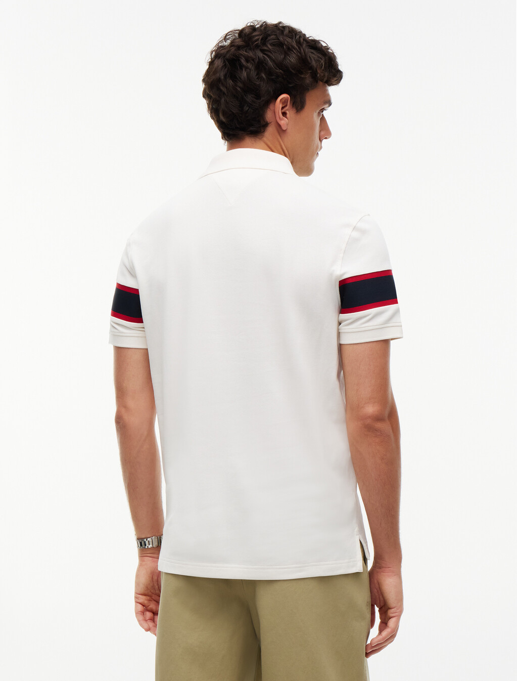 Regular Fit Logo Stripe Polo Shirt, Ivory Petal, hi-res