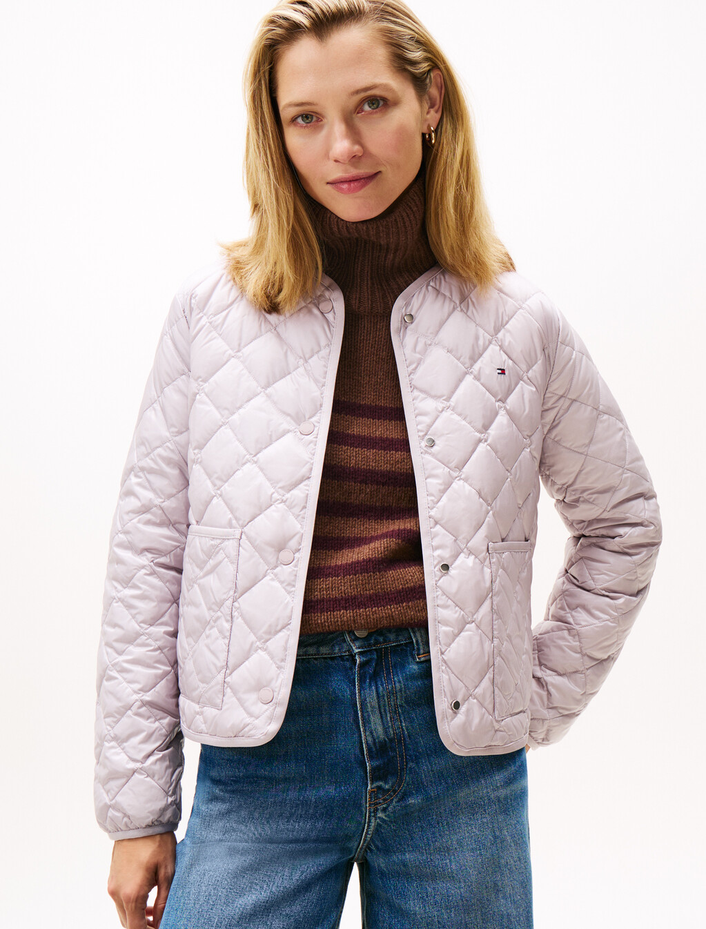 Lightweight Down Quilted Jacket, Lilac Dusk, hi-res