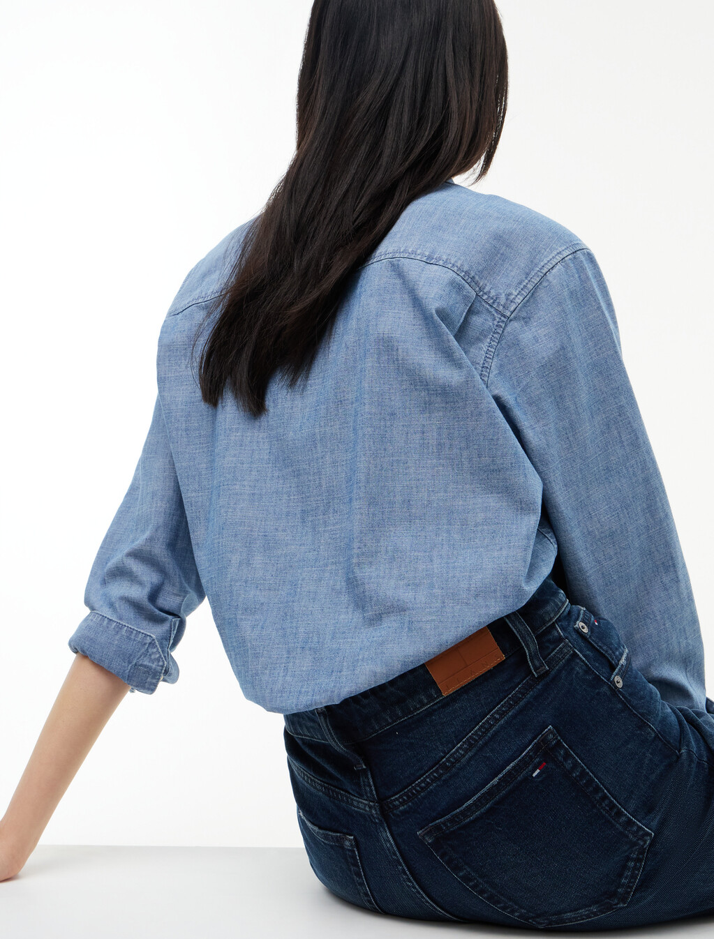 Sylvia High Rise Bootcut Faded Jeans, Blue Black, hi-res