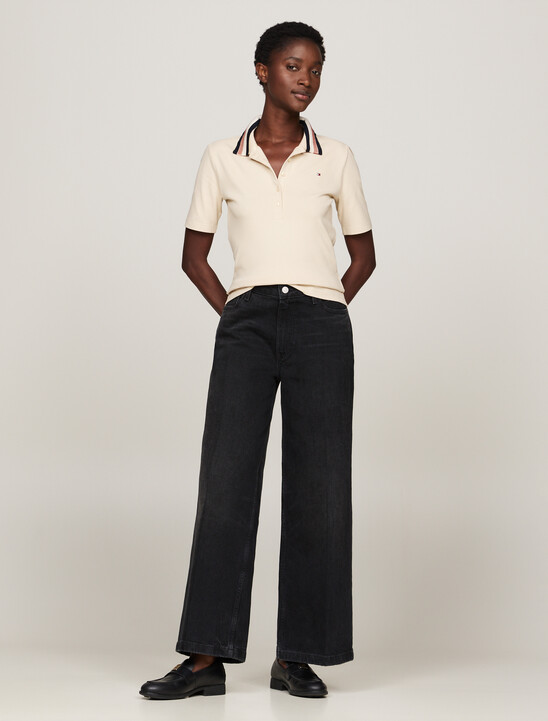 Slim Pique Polo Shirt, Country Ivory Slim Pique Polo Shirt