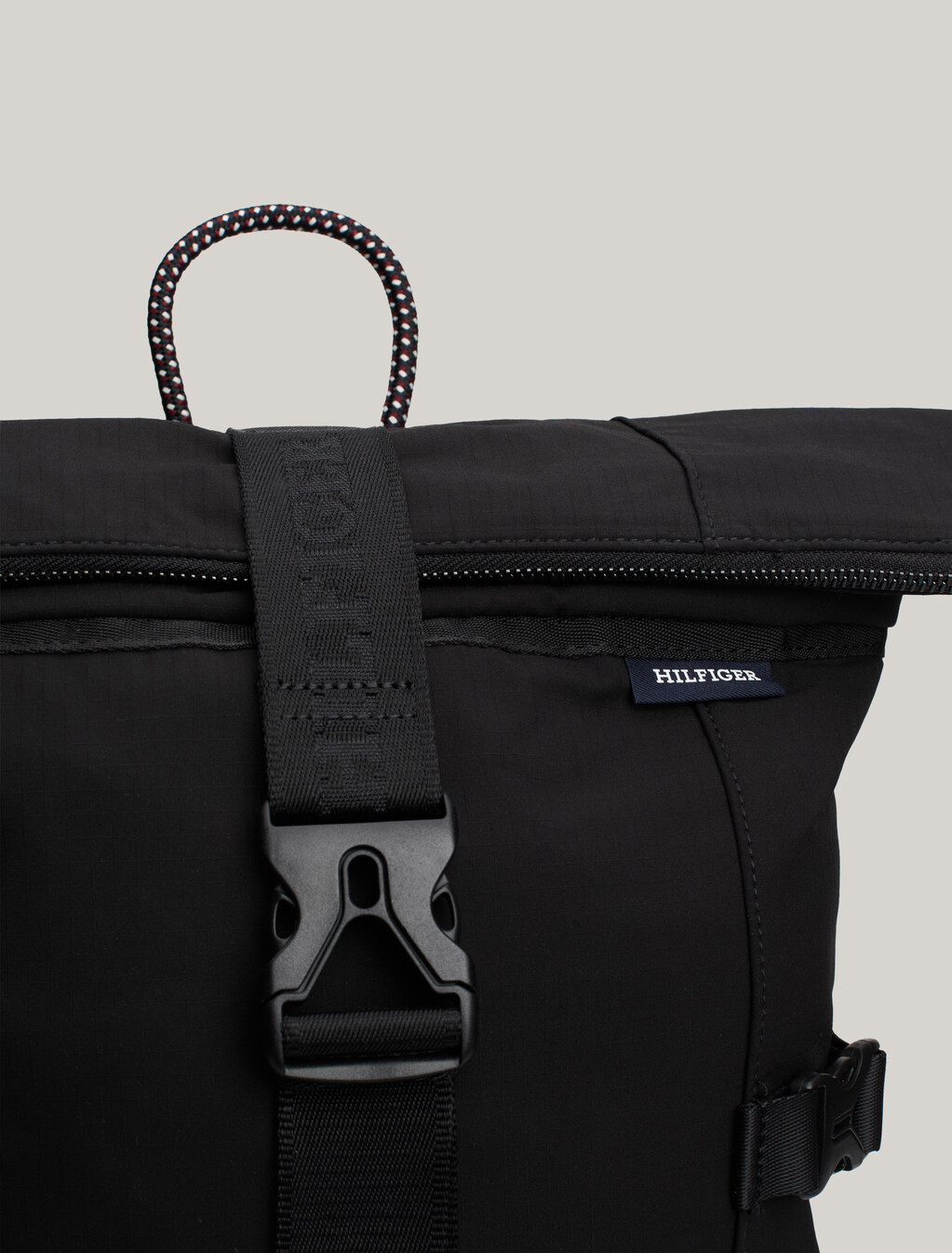 Roll-Top Backpack, Black, hi-res