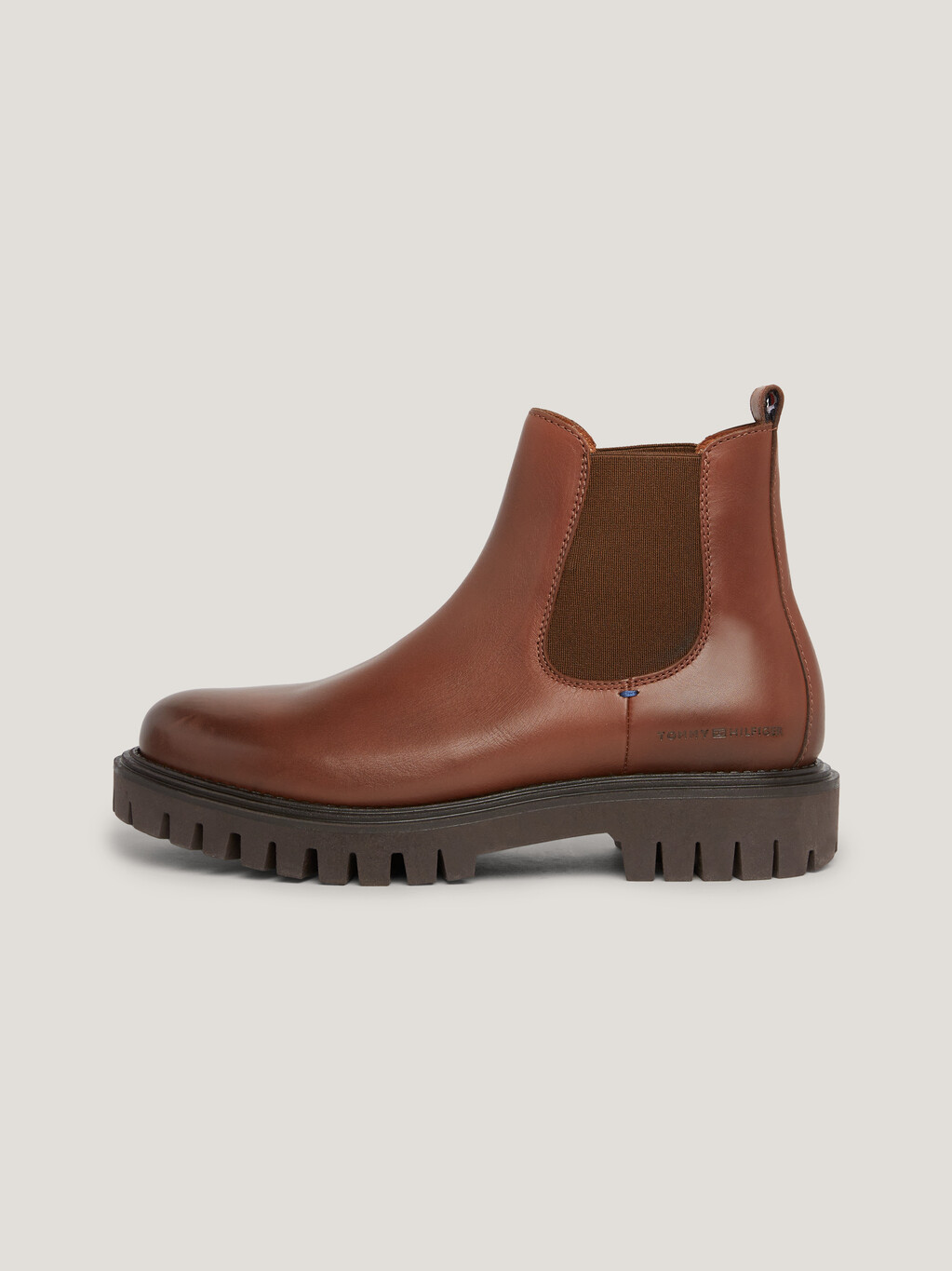 Premium Leather Cleat Chelsea Boots, Winter Cognac, hi-res