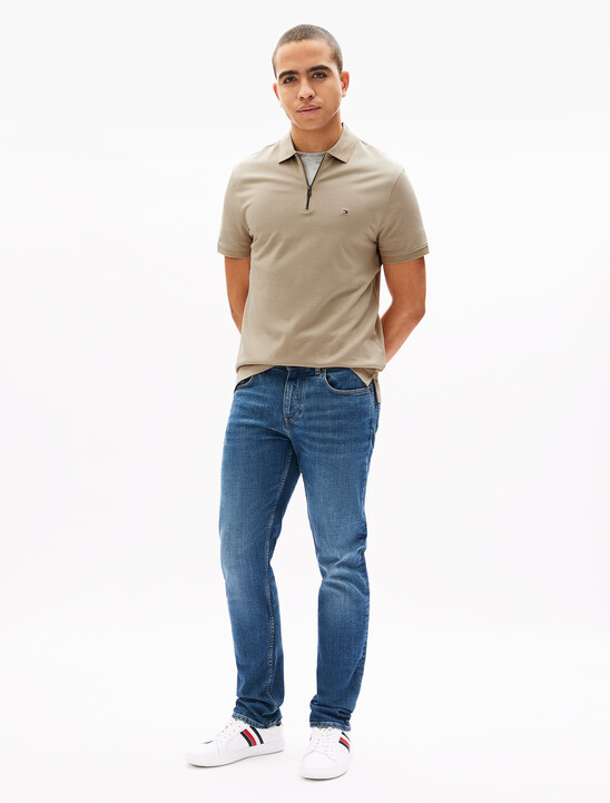 絲光珠地棉拉鍊 Polo 衫