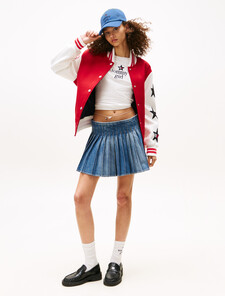 Tommy Girl 牛仔百褶迷你裙裝, Indigo Wash, hi-res