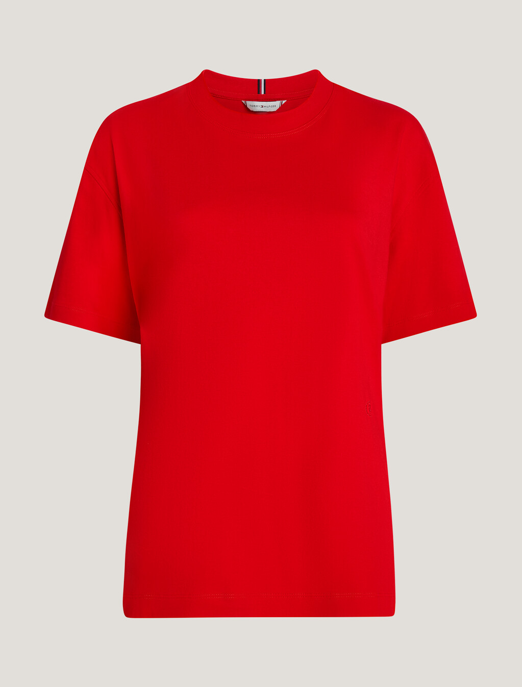 Metallic TH Monogram Stamp Relaxed T-Shirt, Fierce Red, hi-res