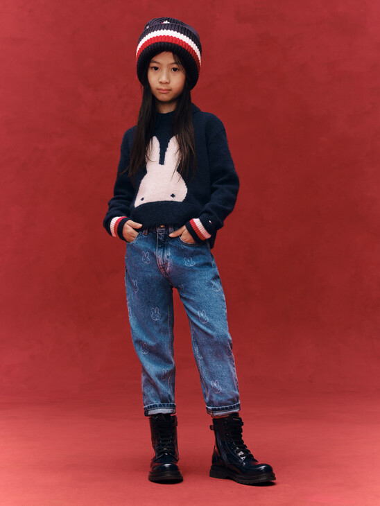 Tommy X Miffy 女童裝高腰窄口牛仔褲