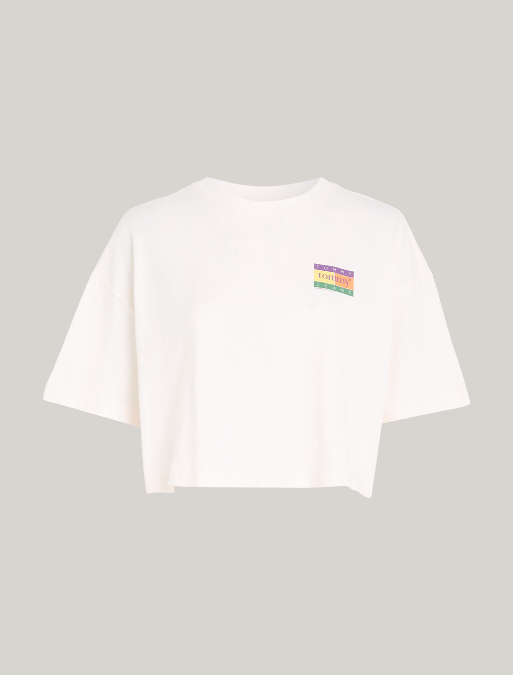 Oversized Back Logo Cropped T-Shirt, Ancient White, hi-res