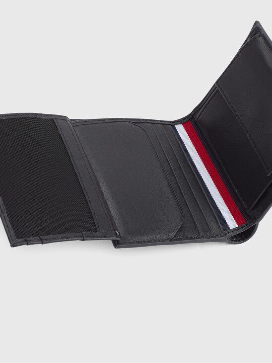 TOMMY HILFIGER BUSINESS LEATHER TRIFOLD WALLET